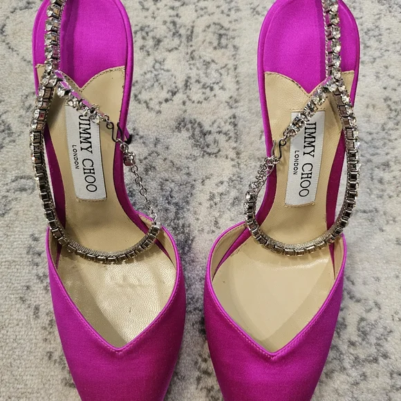NEW JIMMY CHOO Women's Pink Saeda 100 Heels in size 40 - Picture 8 of 8